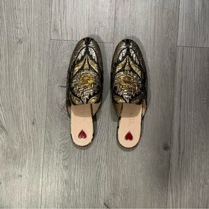 Gucci Black and Gold Women's Mules